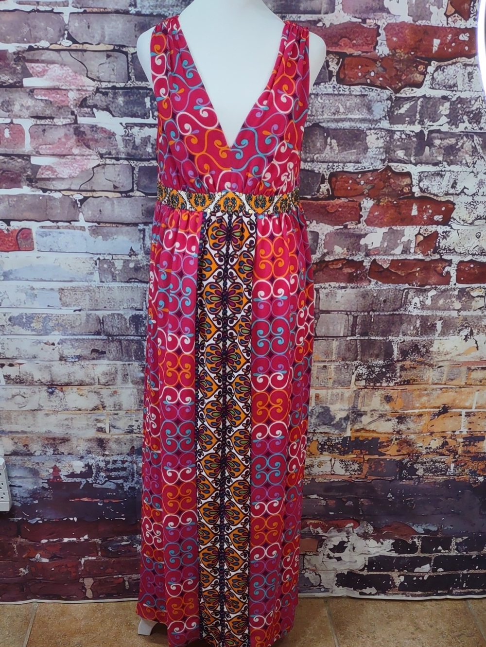 Nicole Miller Patterned Maxi Dress